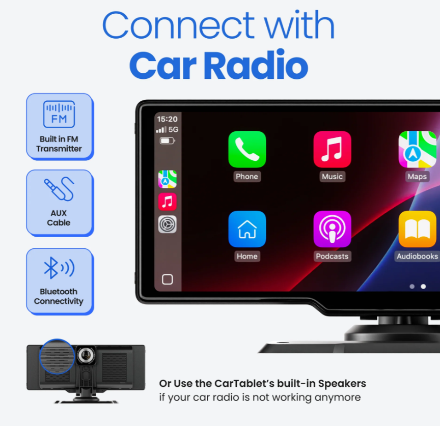 CarTablet Pro Max – 2025’s #1 CarPlay & Android Auto Screen with 4K Dashcam